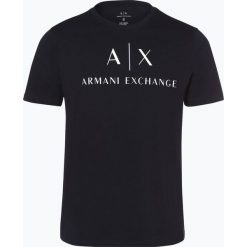 Armani Exchange - T-shirt męski, niebieski. Niebieskie t-shirty męskie Armani Exchange, xl, z nadrukiem, z bawełny, eleganckie, bez kołnierzyka. Za 229,95 zł.