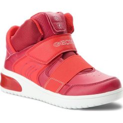 Sneakersy GEOX - J Xled B. A J847QA 05411 C7000 D Red. Czerwone trampki chłopięce Geox, bez wzorów, ze skóry ekologicznej, bez zapięcia. W wyprzedaży za 249,00 zł.