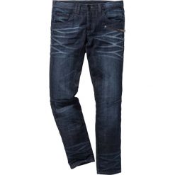 Jeansy męskie: Dżinsy Regular Fit Tapered bonprix ciemnoniebieski „used”