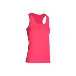 Top fitness kardio 100 damski. Różowe topy sportowe damskie marki DOMYOS, l, z elastanu, na fitness i siłownię. Za 19,99 zł.
