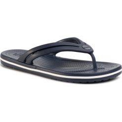 Japonki CROCS - Crocband Flip W 206100 Navy. Niebieskie klapki damskie Crocs, bez wzorów, z tworzywa sztucznego, bez obcasa. Za 119,00 zł.