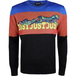 Just Cavalli Sweter. Swetry męskie Roberto Cavalli, z nadrukiem, z okrągłym kołnierzem, bez kaptura. Za 879,00 zł.