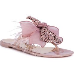 Japonki LORIBLU - 0E WAR207 WF Rosa. Różowe klapki damskie Loriblu, z aplikacjami, ze skóry ekologicznej, bez obcasa, na obcasie. Za 869,00 zł.