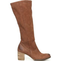 Kozaki - skóra naturalna - model 154 - kolor brąz przecierka, ocieplany, outlet. Pomarańczowe kozaki damskie Zapato, ze skóry, retro, bez obcasa, na słupku, bez zapięcia. W wyprzedaży za 329,00 zł.
