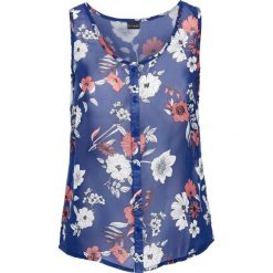 Top szyfonowy bonprix niebieski Chagall w kwiaty. Niebieskie topy damskie bonprix, w kwiaty, z szyfonu. Za 37,99 zł.