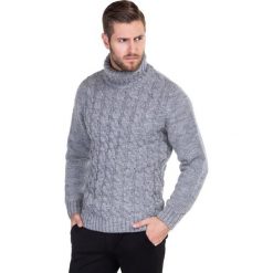 Sweter BERNARDO SWPR000182. Szare swetry męskie Giacomo Conti, m, bez wzorów, z wełny, z golfem, bez kaptura. Za 299,00 zł.