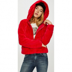Only - Kurtka Chris. Czerwone bomberki damskie ONLY, l, z poliesteru, z kapturem. Za 259,90 zł.