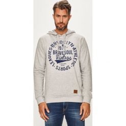 Brave Soul - Bluza. Szare bluzy męskie Brave Soul, s, z nadrukiem, z bawełny, z kapturem, bez rękawów, z kapturem. W wyprzedaży za 79,90 zł.