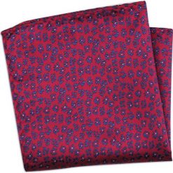 Czerwona Męska Poszetka -ALTIES- w Chabrowe Kwiatki, Motyw Kwiatowy POSZALTTANIA0385. Czerwone poszetki męskie Alties, w kwiaty, z materiału, eleganckie. Za 16,90 zł.