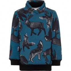 Bluza "Samon" w kolorze szaro-niebieskim. Niebieskie bluzy chłopięce rozpinane Name it Mini & Kids, z bawełny. W wyprzedaży za 49,95 zł.