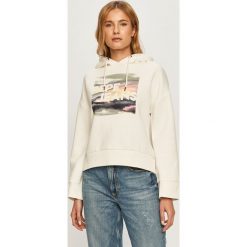 Pepe Jeans - Bluza Bloosom. Białe bluzy damskie Pepe Jeans, s, z nadrukiem, z bawełny, bez rękawów, z kapturem. Za 279,90 zł.