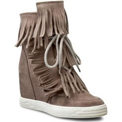 Sneakersy R.POLAŃSKI - 0818 Beż Cappucino. Pomarańczowe sneakersy damskie R.Polański, ze skóry. W wyprzedaży za 219,00 zł.