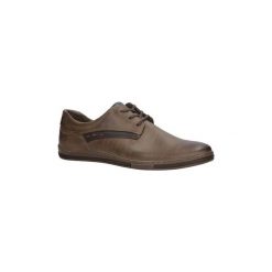 Buty Casu Brązowe półbuty skórzane sznurowane J-19/08/908. Pomarańczowe półbuty męskie marki Casu, bez wzorów, na sznurówki. Za 149,99 zł.