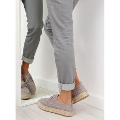 Espadryle damskie szare BADAJOZ. Szare espadryle damskie FunKee.pl, bez wzorów, z zamszu, na wysokim obcasie. Za 100,99 zł.