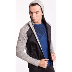 Bluzy męskie: Bluza treningowa męska BLMF002z - jasny szary melanż - 4F