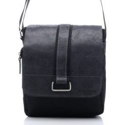 Torba skórzana raportówka vintage unisex czarna - czarny. Czarne torby męskie skórzane bez wzorów, ze skóry, vintage. Za 139,99 zł.