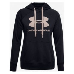 Under Armour Rival Fleece Logo Bluza Czarny. Czarne bluzy damskie Under Armour, m, z nadrukiem, z bawełny, bez rękawów, bez kaptura. Za 240,95 zł.