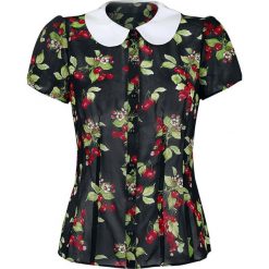Hell Bunny Cherie Blouse Bluzka wielokolorowy. Czarne bluzki damskie marki Hell Bunny, xl, bez wzorów, z materiału, bez kołnierzyka, z krótkim rękawem. Za 164,90 zł.