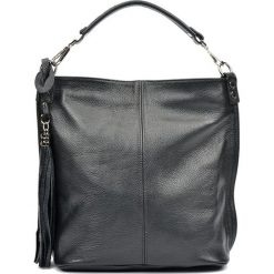 Shopper bag damskie: Skórzana torebka w kolorze czarnym – (S)32,5 x (W)37 x (G)14 cm