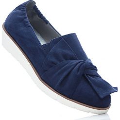 Buty wsuwane bonprix ciemnoniebieski. Niebieskie baleriny damskie marki bonprix. Za 109,99 zł.