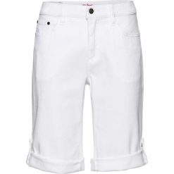 Szorty dżinsowe bonprix biały twill. Białe jeansy damskie bonprix, z jeansu. Za 74,99 zł.