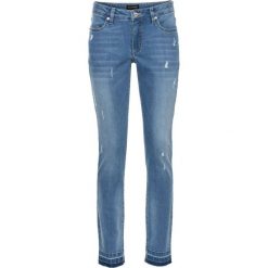 Boyfriendy damskie: Dżinsy SKINNY 7/8 bonprix niebieski „bleached”