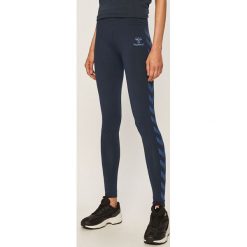 Hummel - Legginsy. Niebieskie spodnie damskie Hummel, s, z nadrukiem, z elastanu. W wyprzedaży za 89,90 zł.