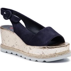Espadryle HÖGL - 7-103242 Blue 3200. Niebieskie espadryle damskie HÖGL, bez wzorów, ze skóry, bez obcasa, na obcasie. W wyprzedaży za 449,00 zł.