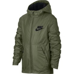 Kurtki chłopięce przeciwdeszczowe: Nike Kurtka chłopięca Sportswear Lined Fleece Junior zielona r. XL (856195-222)