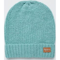 Pepe Jeans - Czapka. Zielone czapki damskie marki Pepe Jeans, z wełny. W wyprzedaży za 99,90 zł.