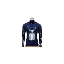 T-shirty męskie z nadrukiem: T-SHIRT MĘSKI Z NADRUKIEM S813 – GRANATOWY