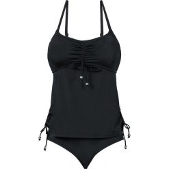 Tankini na fiszbinach (2 części) bonprix czarny. Czarne stroje kąpielowe damskie bonprix, w paski. Za 124,99 zł.