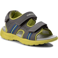 Sandały męskie skórzane: Sandały GEOX – J Vaniett B. B J825XB 015CE C1267 S Dk Grey/Lime