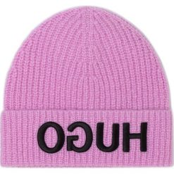 Czapka HUGO - Women-X 565 50420422 530. Różowe czapki damskie HUGO, bez wzorów, z wełny. Za 249,00 zł.