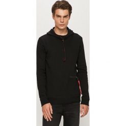 Hugo - Bluza. Czarne bluzy męskie HUGO, s, bez wzorów, z elastanu, z kapturem, bez rękawów, z kapturem. Za 649,90 zł.