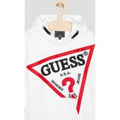 Guess Jeans - Bluza dziecięca 118-175 cm. Czarne bluzy chłopięce Guess Jeans, z aplikacjami, z elastanu, bez rękawów, z kapturem. W wyprzedaży za 159,90 zł.
