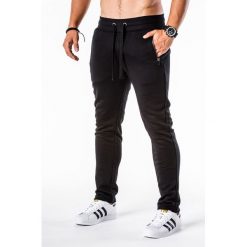 SPODNIE MĘSKIE DRESOWE P549 - CZARNE. Czarne spodnie dresowe męskie marki Ombre Clothing, z bawełny. Za 49,00 zł.