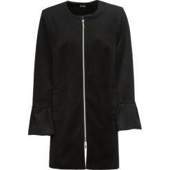 Długa kurtka bonprix czarny. Czarne kurtki damskie bonprix, bez wzorów, z wełny, eleganckie, długie. Za 169,99 zł.