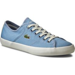 Tenisówki LACOSTE - Ramer 116 1 Spw 7-31SPW00231F2 Lt Blue. Niebieskie półbuty damskie Lacoste, na co dzień, bez wzorów, ze skóry, bez obcasa, na płaskiej podeszwie, bez zapięcia. W wyprzedaży za 229,00 zł.