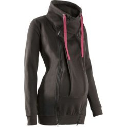 Bluza ciążowa rozpinana, z wstawką niemowlęcą na nosidełko bonprix czarny. Czarne bluzy ciążowe marki bonprix. Za 149,99 zł.