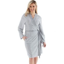 Szlafrok damski Kimono szary. Szare piżamy damskie Selena Secrets, bez wzorów, z bawełny, bez rękawów. Za 93,99 zł.