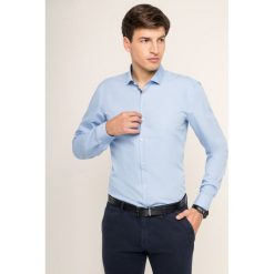 Koszula Hugo 50415270. Niebieskie koszule męskie HUGO, m, bez wzorów, z bawełny, biznesowe, bez kołnierzyka, bez rękawów. W wyprzedaży za 199,00 zł.