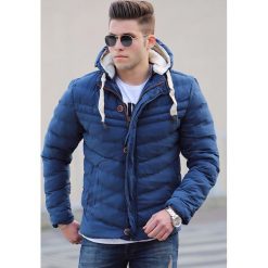Kurtka męska FREDDIE BLUE. Niebieskie płaszcze męskie Kurtka męska FREDDIE BLUE, na zimę, s, bez wzorów, bez kaptura. W wyprzedaży za 189,00 zł.