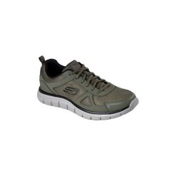 Buty Skechers TRACK-SCLORIC 52631. Zielone trampki męskie Skechers, bez wzorów, bez zapięcia. Za 228,41 zł.