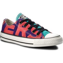 Trampki CONVERSE - Ctas Ox 159536C Court Purple/Enamel Red. Czerwone półbuty damskie Converse, bez wzorów, z gumy, bez obcasa, na płaskiej podeszwie, bez zapięcia. W wyprzedaży za 179,00 zł.