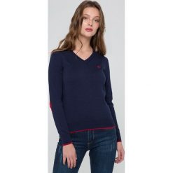Sweter w kolorze granatowo-bordowym. Różowe bez kategorii marki Felix Hardy, l, w paski. W wyprzedaży za 129,95 zł.