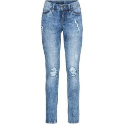 Dżinsy SKINNY bonprix niebieski. Niebieskie jeansy damskie marki bonprix, z jeansu. Za 109,99 zł.