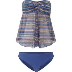Tankini (2 części) bonprix niebieski z nadrukiem. Niebieskie stroje kąpielowe damskie bonprix, z nadrukiem. Za 119,99 zł.