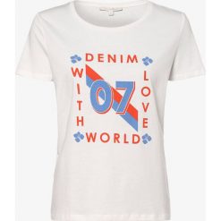 Tom Tailor Denim - T-shirt damski, beżowy. Brązowe t-shirty damskie TOM TAILOR DENIM, s, z nadrukiem, z denimu, bez kołnierzyka. Za 69,95 zł.