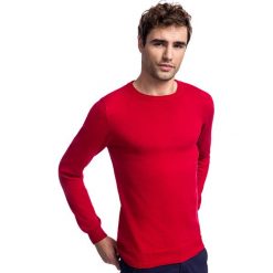 Sweter EDMONDO SWTR000261. Szare swetry męskie na zimę, m, z bawełny, sportowe, z okrągłym kołnierzem. Za 199,00 zł.